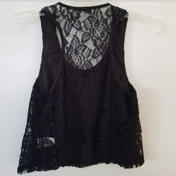 Black Lace Crop Top - Picture 5 of 5